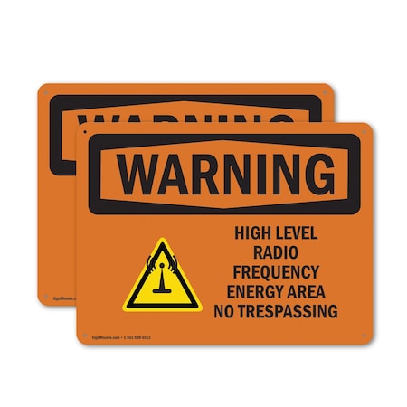 Signmission Radiation & Laser Sign, 7 in H x 10 in W, Aluminum, Rectangle OS-2PACK-WS-A-710-L-12173